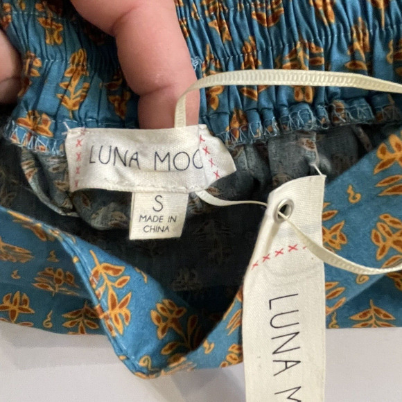 Luna Moon Maxi Skirt Set 2 Piece Teal Peasant Crocheted Ruffled Boho Sz S NEW - Picture 11 of 13